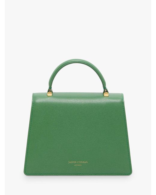 Jasper Conran Green Francine Top Handle Leather Grab Bag