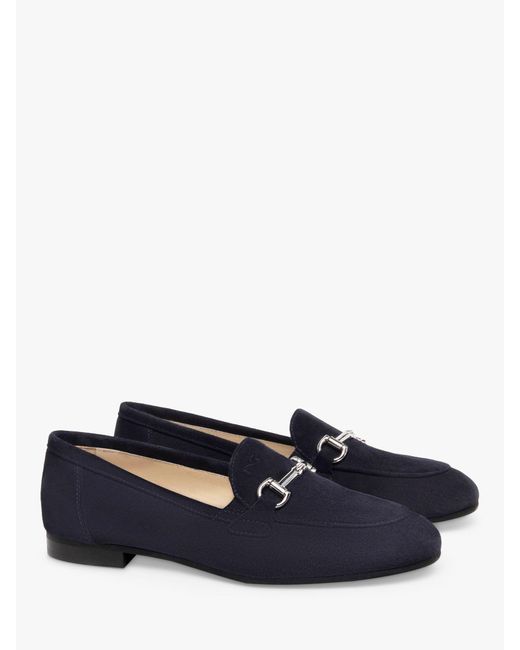Nero Giardini Blue Snaffle Suede Loafers