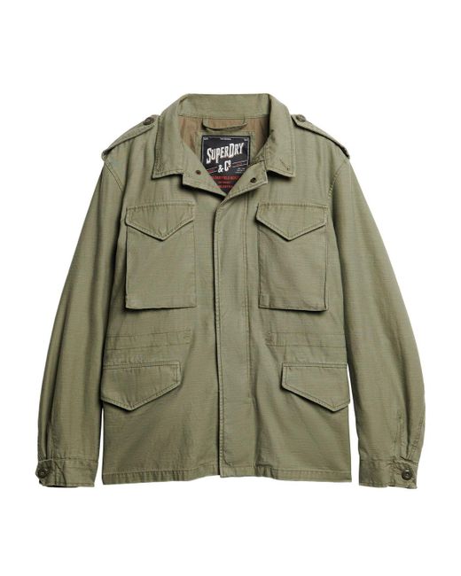 Superdry Green Merchant Field Cotton Jacket for men