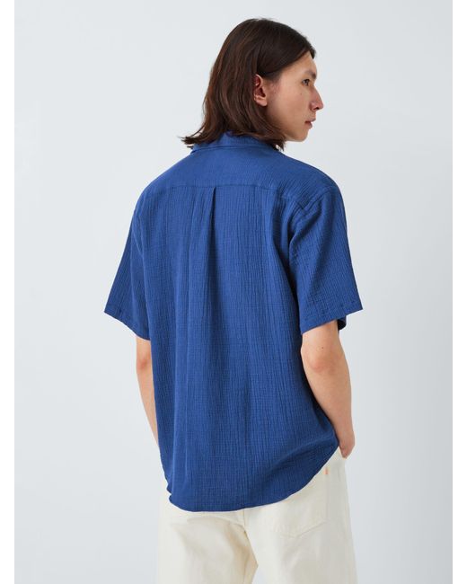 La Paz Blue Grandpa Baggy Short Sleeve Shirt for men