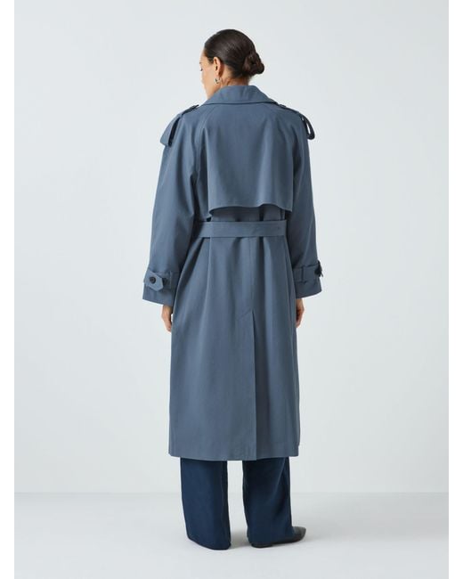 John Lewis Blue Contemporary Trench Coat