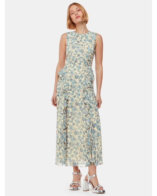 Whistles Green Shaded Floral Nellie Maxi Dress