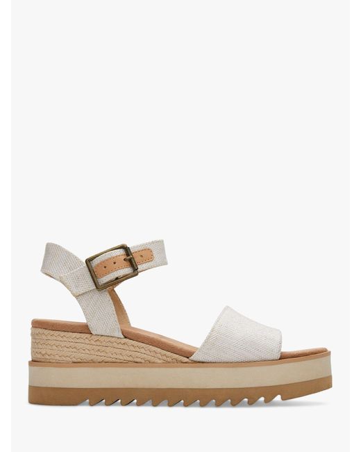 TOMS White Diana Wedge Sandals