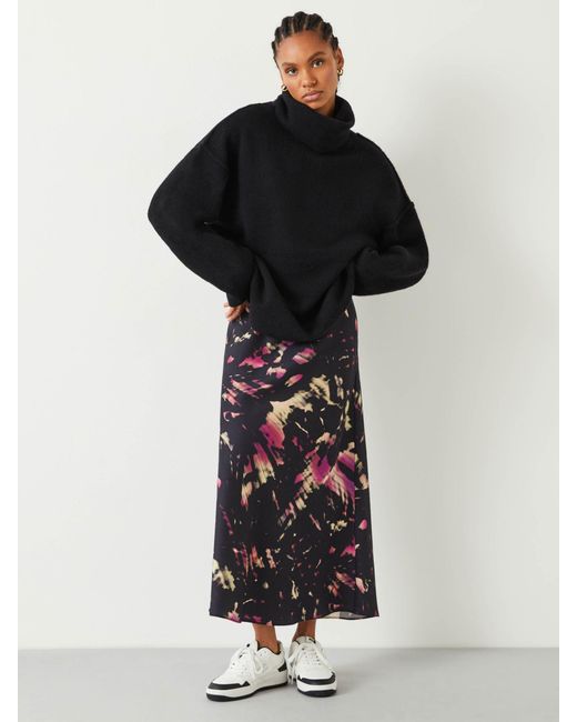 Hush Black Emeri Shadow Print Slip Maxi Skirt