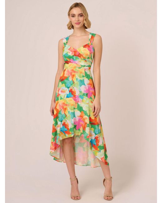 Adrianna Papell Multicolor Floral Hi-low Dress