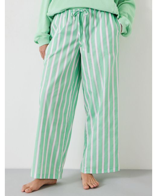 Hush Green Adair Vertical Stripe Pyjama Trousers