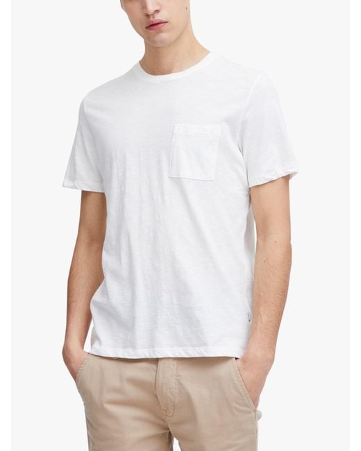 Casual Friday White Thor Short Sleeve Slub Yarn T-shirt for men