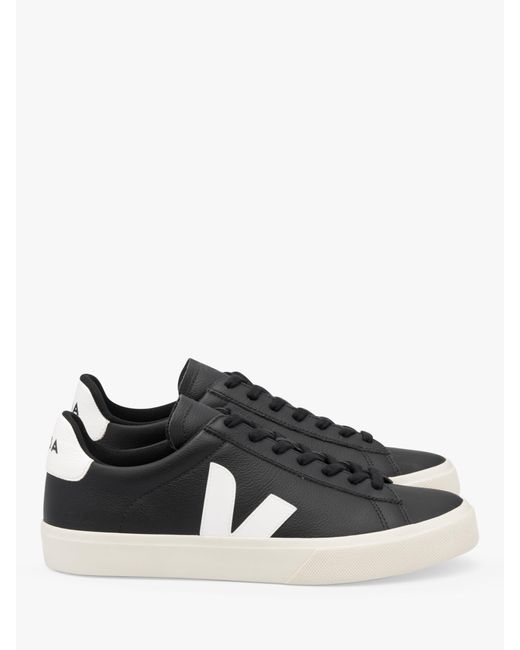 Veja Black Campo Leather Trainers for men