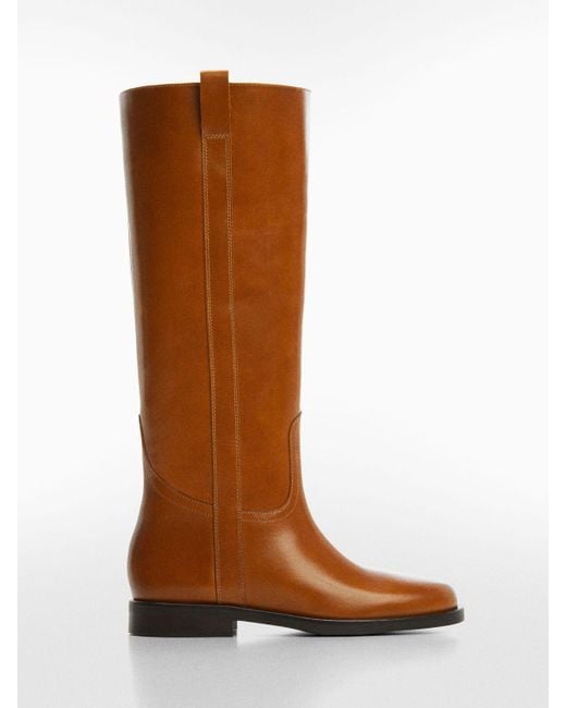 Mango Brown Galope Leather Riding Boots