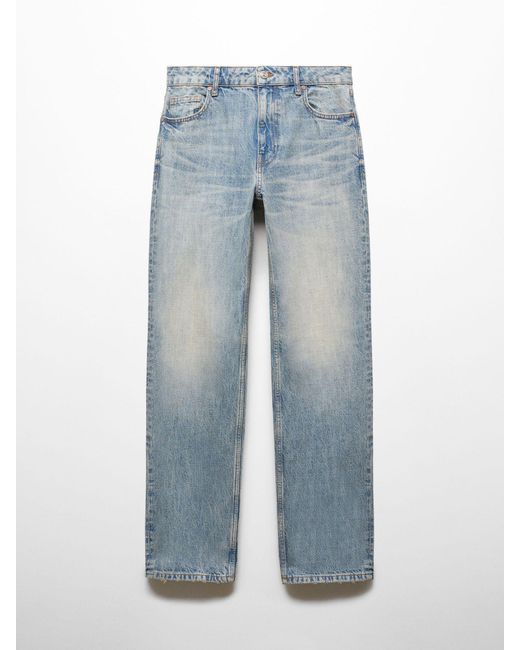Mango Blue Aila Straight Low Waist Jeans