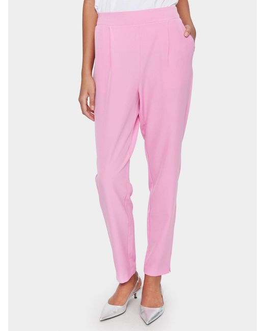 Saint Tropez Pink Celest Elasticated Regular Fit Trousers