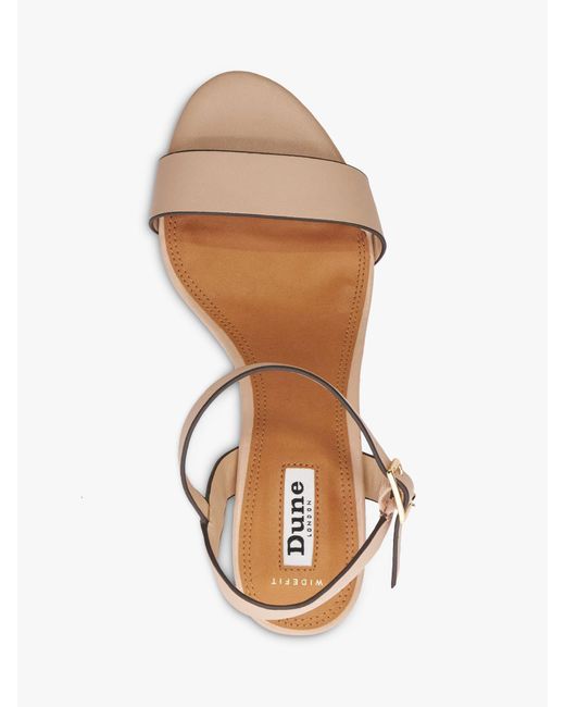 Dune Natural Wide Fit Jelly Leather Block Heel Sandals