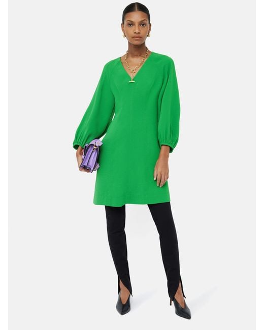 Jigsaw Green Textured Short Dress