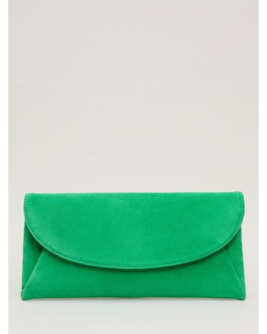Phase Eight Green Suede Chain Strap Clutch Bag