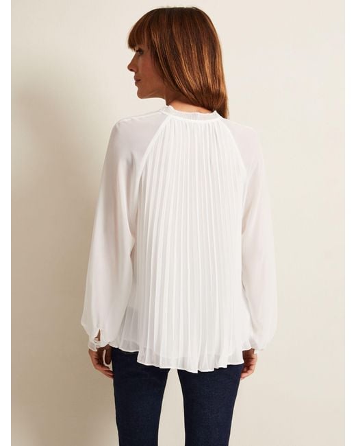 Phase Eight Natural Tessie Pleated Blouse