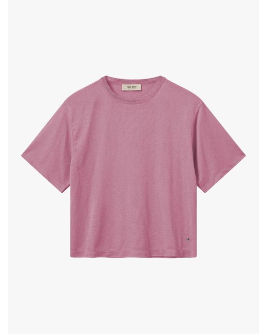 Mos Mosh Pink Kit Lurex Short Sleeve T-shirt