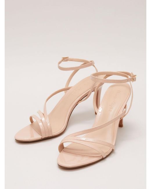 Phase Eight Natural Patent Leather Barely There Strappy Sandals