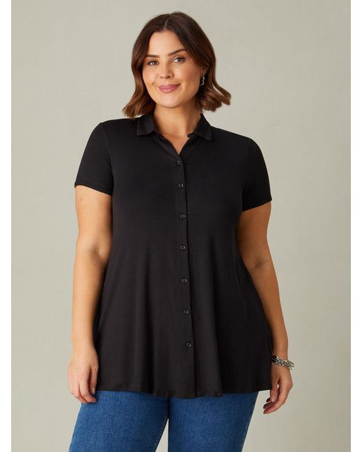 Live Unlimited Black Curve Jersey Relaxed Shirt