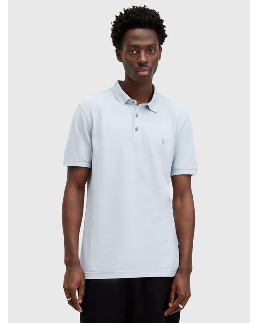 AllSaints White Reform Short Sleeve Polo Shirt for men