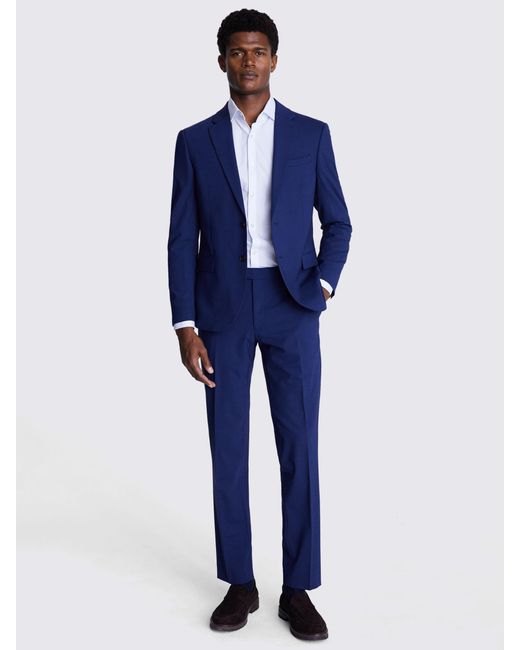 Moss Bros Blue X Dkny Wool Blend Slim Fit Suit Jacket for men