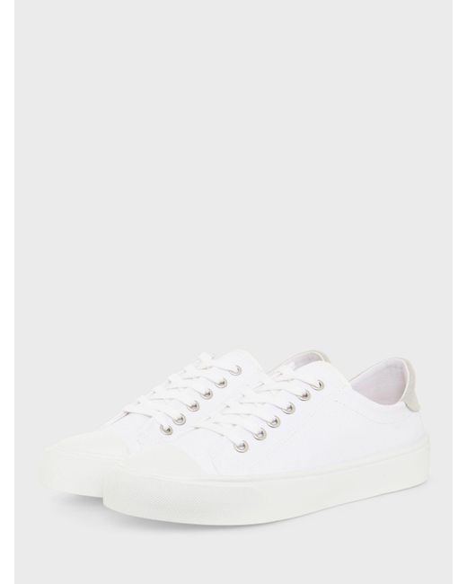 Hobbs White Kasia Canvas Low Top Trainers