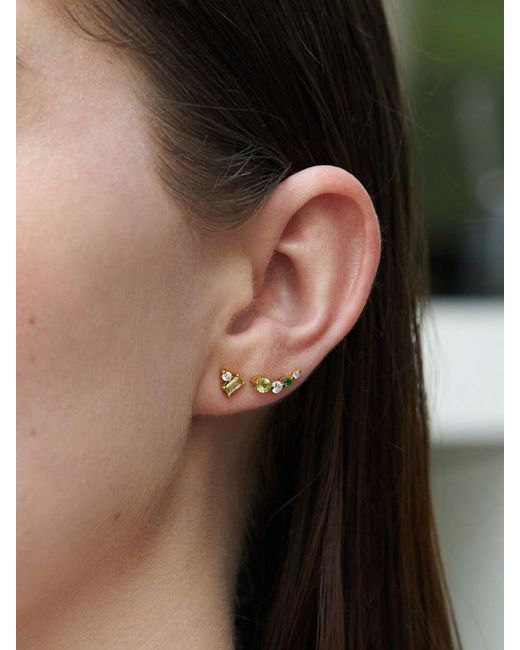 Dinny Hall Metallic Shuga Gemstone Baguette & Created Diamond Stud Earrings