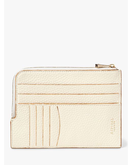 Aspinal of London Pebble Leather Zipped Travel Wallet in Natural Lyst UK