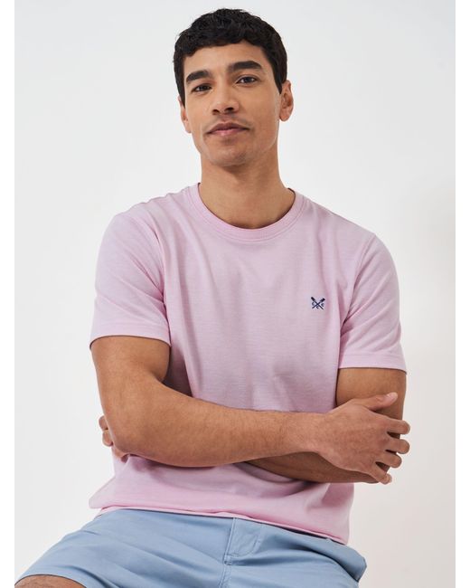 Crew Purple Oxford Pique Short Sleeve T-shirt for men