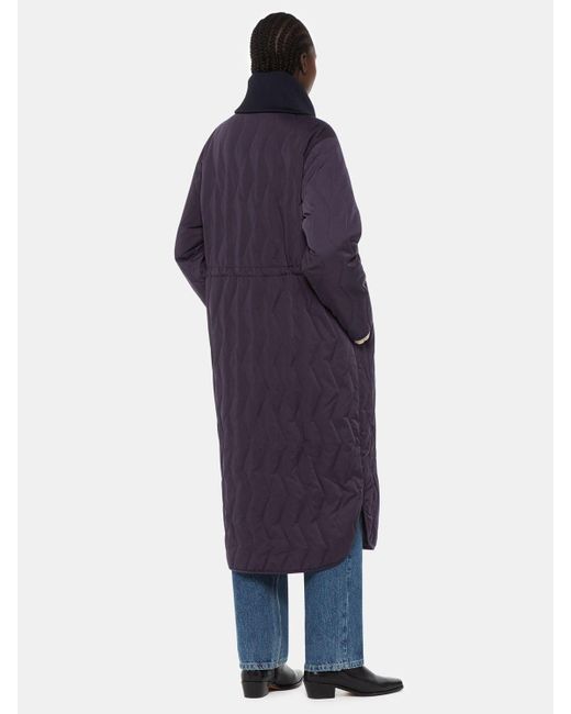 Whistles Blue Niara Longline Quilted Coat