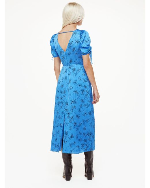 Whistles Blue Aurelie Scribble Daisy Dress