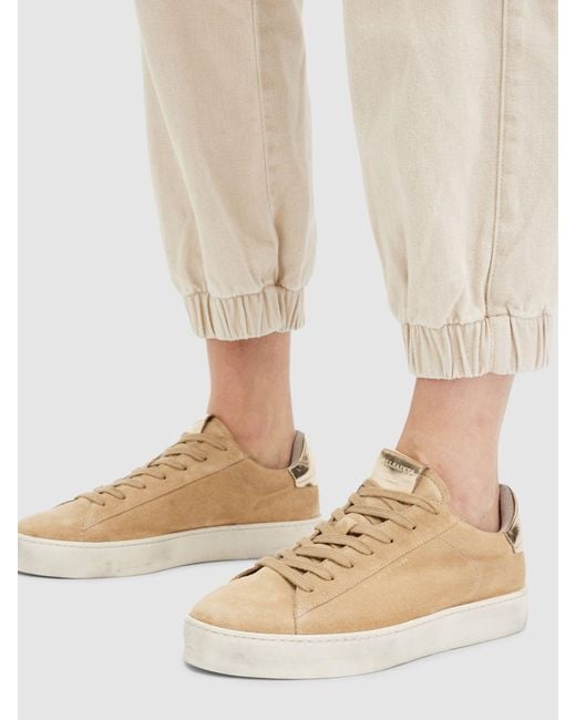 AllSaints Natural Shana Low Top Suede Trainers