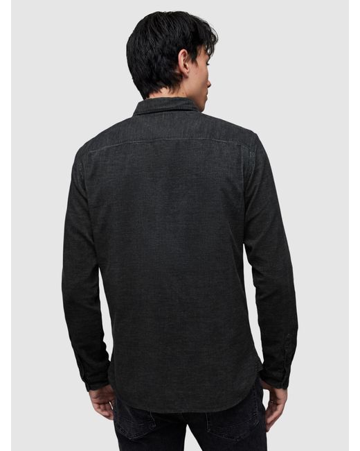 AllSaints Black Lorella Long Sleeve Shirt for men