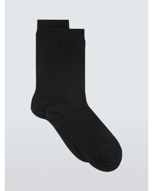 John Lewis Black Cotton Cashmere Blend Ankle Socks