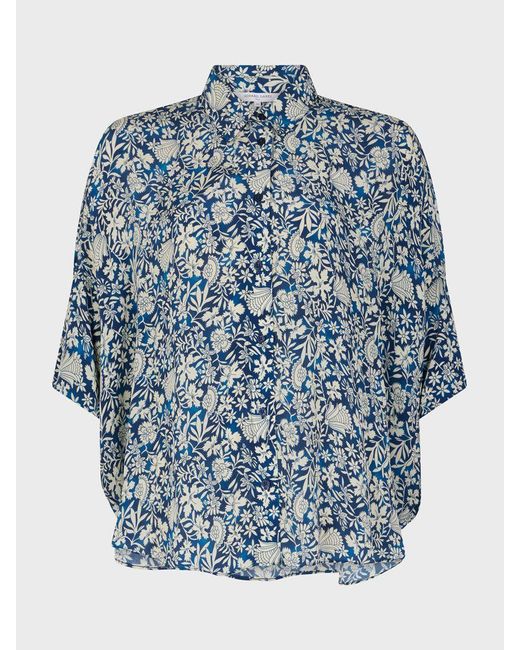 Gerard Darel Blue Ashe Relaxed Fit Floral Shirt