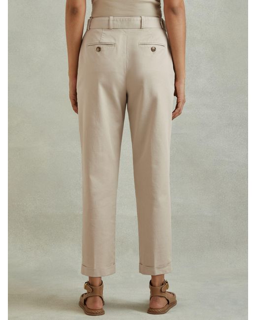 Reiss Natural Hutton Tapered Cotton Trousers