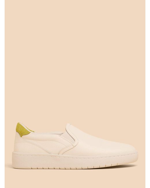 White Stuff Natural Leather Slip On Trainers