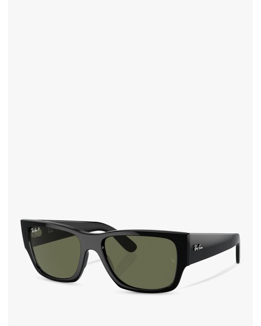 Ray-Ban Green Rb0947s Polarised Rectangular Sunglasses