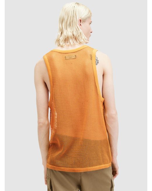 AllSaints Orange Anderson Vest Top for men