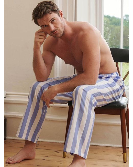 British Boxers Multicolor Crisp Cotton Striped Pyjama Trousers for men