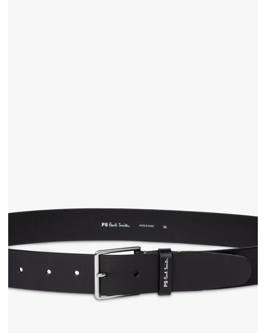 Paul Smith Black Ps Stitch Leather Belt for men