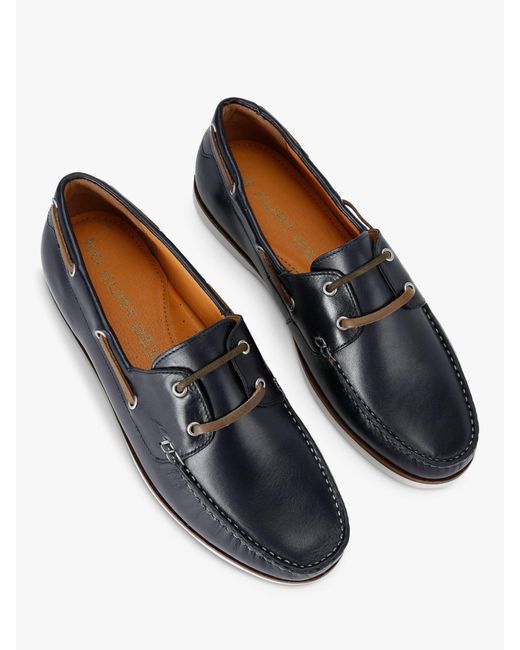 KG by Kurt Geiger Blue Venice Leather Boat Shoes for men