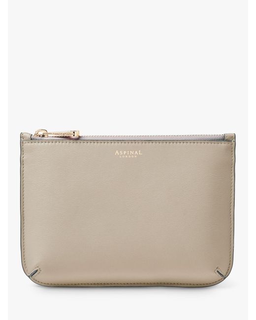 Aspinal Natural Medium Ella Smooth Leather Pouch