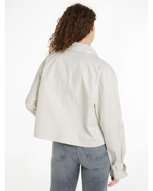 Calvin Klein White Cotton Utility Jacket