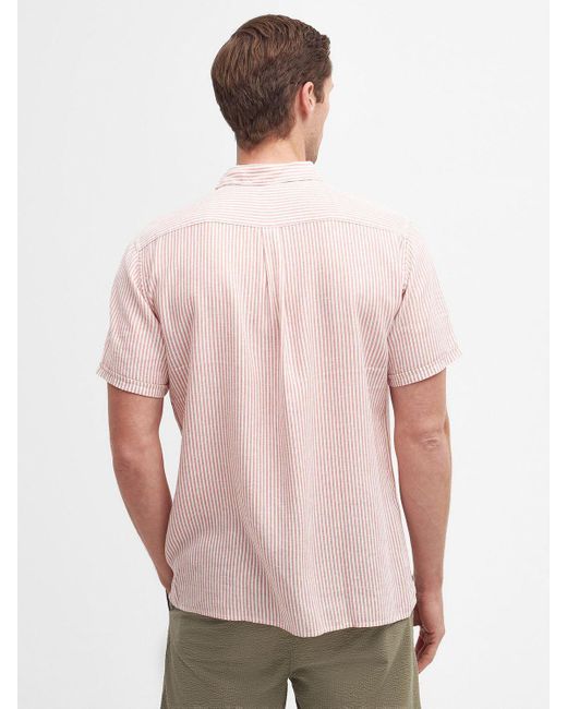 Barbour Pink Deerpark Summer Linen Blend Shirt for men