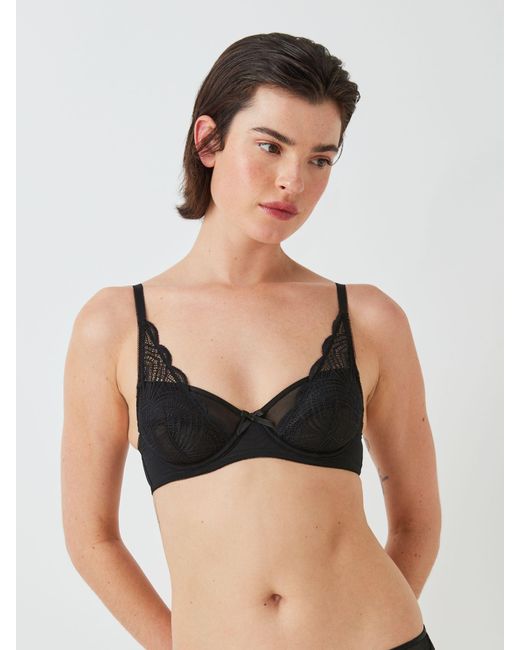 John Lewis Charlie Padded Plunge Bra, Black at John Lewis & Partners