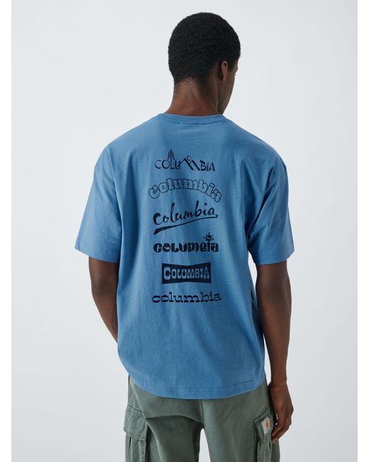 Columbia Blue Burnt Lake Graphic T-shirt for men