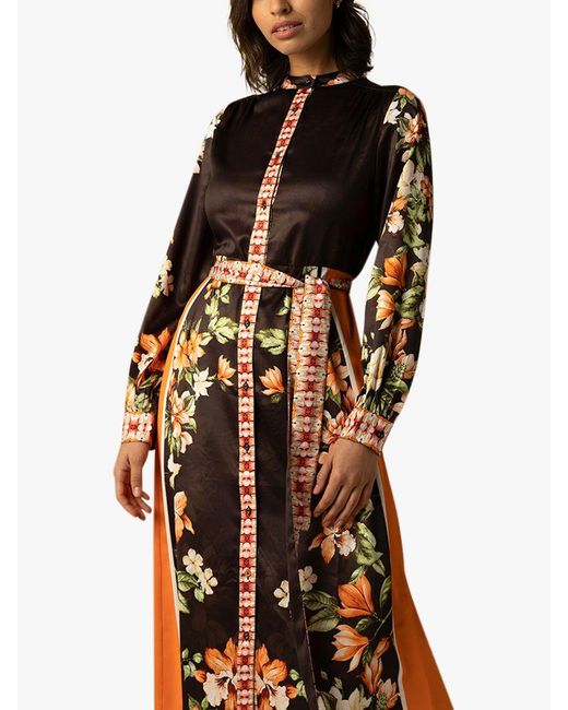 Raishma Brown Kiara Floral Maxi Dress