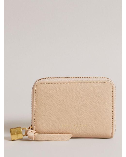 Ted Baker Natural Wesmin Padlock Small Leather Purse