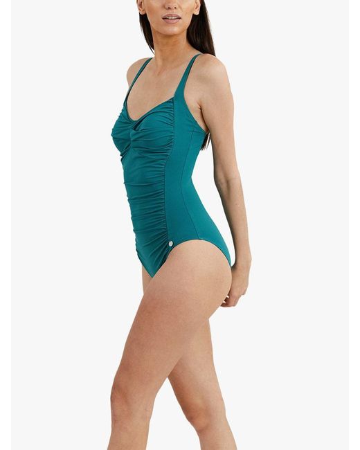 Panos Emporio Blue Potenza Ruched Shaping Swimsuit