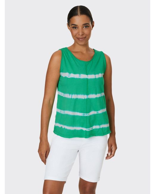 Venice Beach Green Zoey Relaxed Fit Stripe Sports Tank Top